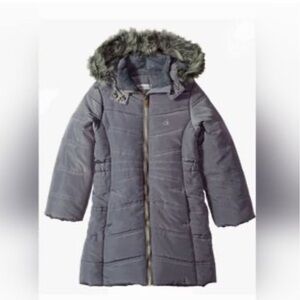 Calvin Klein Jeans Big Girls Micro-fleece lined Aerial Puffer  gray Jacket -4